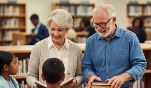Retired Couple at Library Retired Couple at Library